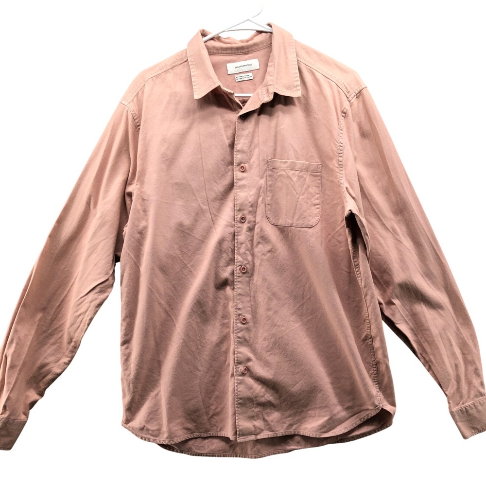 Urban Outfitters Button Down Shirt Mens M Pale Pink Cotton Long Sleeve